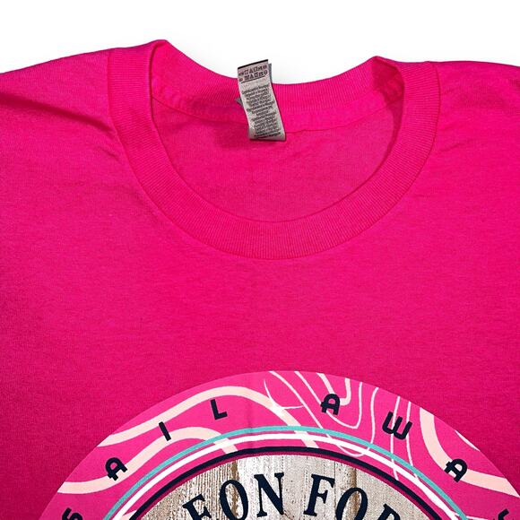 Pigeon Forge TN Sail Away Livin Salty Womens Dog Print T Shirt Top Pink Large - Picture 3 of 8